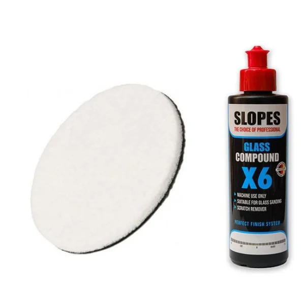 Slopes X6 Glass Compound Çizik Giderici Cam Pastası 250ml. Keçe Seti