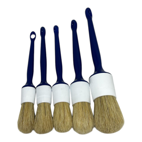 JuneWax Mavi Detay Fırçası Doğal Kıl 5'li Set