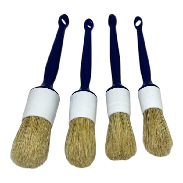 JuneWax Mavi Detay Fırçası Doğal Kıl 4'lü Set